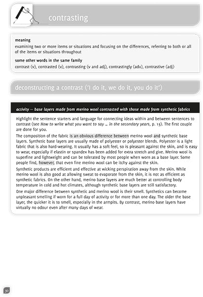 Student Workbook – How to write what you want to say … in secondary years